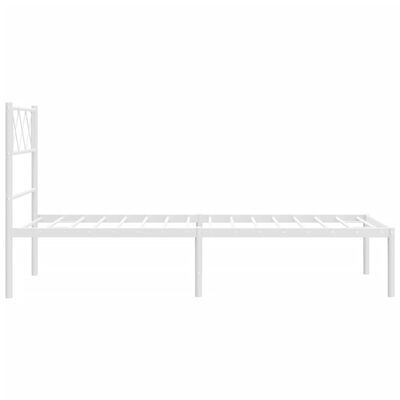 vidaXL Cadre de lit métal sans matelas et tête de lit blanc 100x190 cm