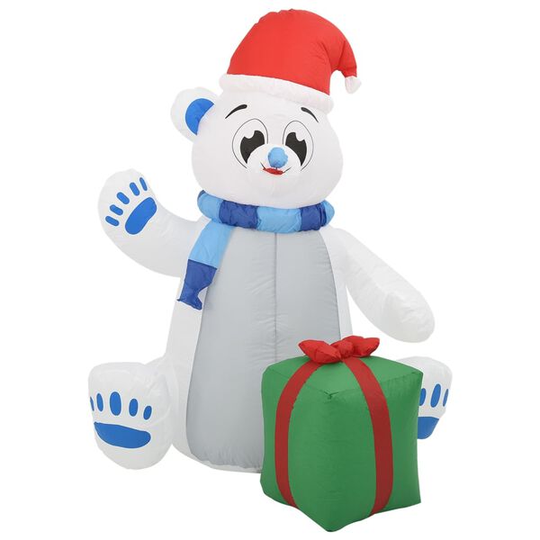 vidaXL Ours polaire gonflable de No&euml;l &agrave; LED pour Int/Ext 1,8 m