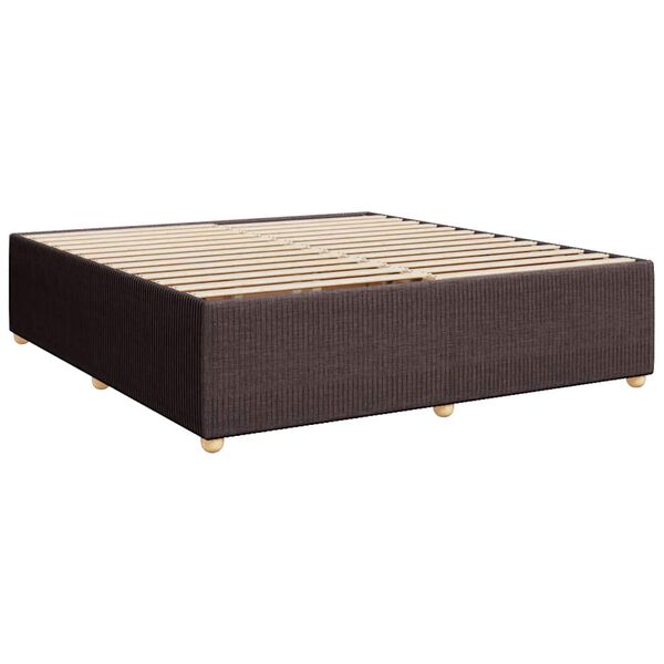 vidaXL Cadre de lit sans matelas marron fonc&eacute; 200x200 cm tissu