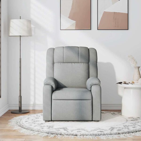 vidaXL Fauteuil inclinable Gris clair Tissu