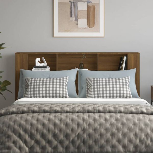 vidaXL Armoire de tête de lit Chêne marron 180x18,5x104,5 cm