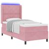 vidaXL Lit &agrave; ressorts avec matelas avec LED Rose 100 x 200 cm Velours
