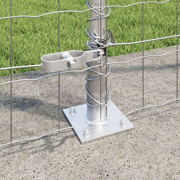 vidaXL Cl&ocirc;ture avec poteaux Argent 1.6 x 10 m Acier