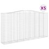 vidaXL Paniers &agrave; gabions arqu&eacute;s 5 pcs 400x50x200/220 cm Fer galvanis&eacute;