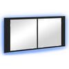 vidaXL Cabinet Miroir LED Ch&ecirc;ne noir 100 x 12 x 45 cm