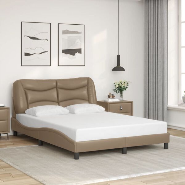 vidaXL Cadre de lit sans matelas Hvar cappuccino 120x200 cm similicuir