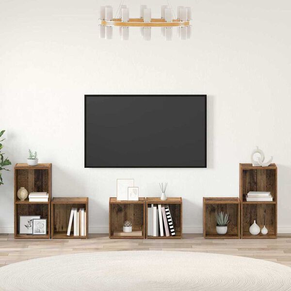 vidaXL Ensemble meuble TV 6 pcs Bois Ancien Bois d'ing&eacute;nierie