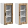 vidaXL Cabinet en verre mural LUCCA 2 pcs Ch&ecirc;ne artisanal