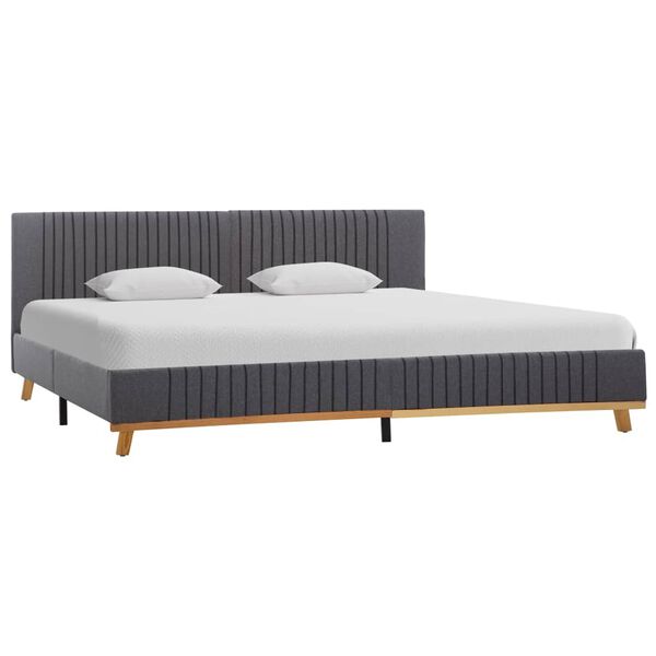 vidaXL Cadre de lit sans matelas gris clair tissu 160x200 cm