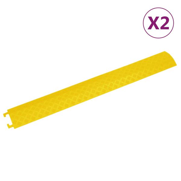 vidaXL Rampes de protection de c&acirc;ble 2 pcs 98,5 cm Jaune