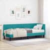vidaXL Cadre de lit d'angle avec matelas Turquoise 80 x 200 cm Velours