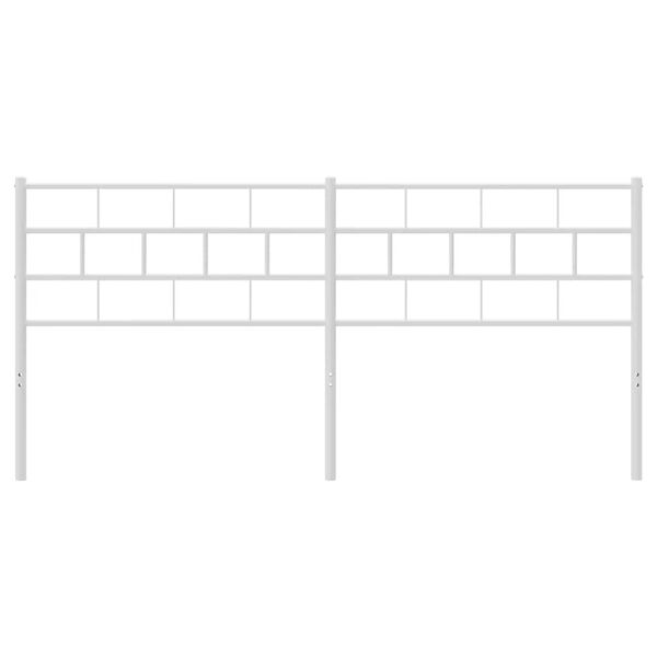 vidaXL Tête de lit métal blanc 193 cm