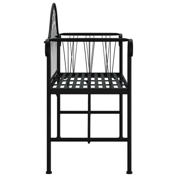 vidaXL Banc de jardin 2 places 128 cm Noir Acier