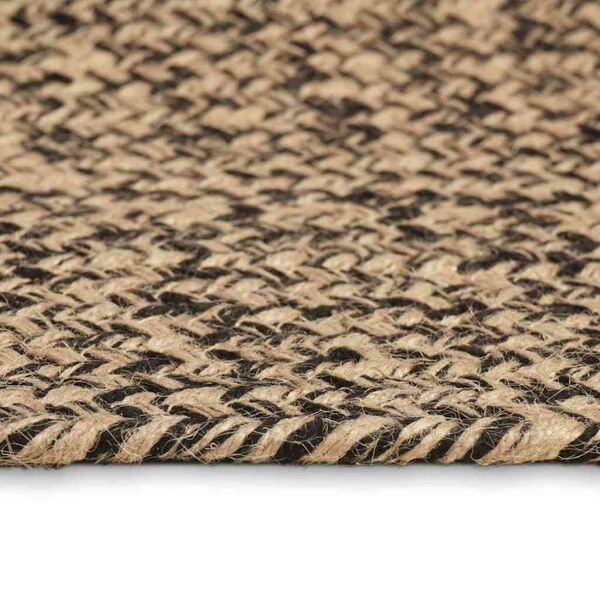 vidaXL Tapis de surface Rectangulaire Naturel et Noir 60 x 200 cm Jute