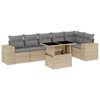 vidaXL Salon de jardin avec coussins 7 pcs beige r&eacute;sine tress&eacute;e