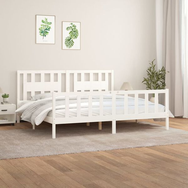 vidaXL Cadre de lit sans matelas blanc bois massif de pin 200x200 cm