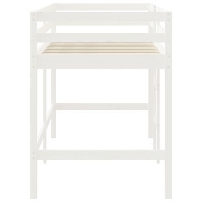 vidaXL Lit mezzanine enfants échelle blanc 90x200 cm bois pin massif