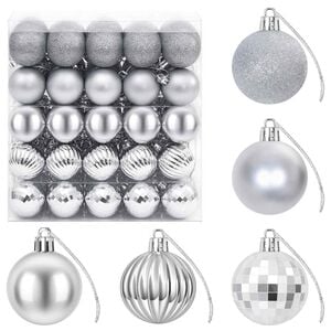 vidaXL Ensemble de boules de No&euml;l 100 pc Argent&eacute; 4 cm Polystyr&egrave;ne