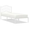 vidaXL Cadre de lit m&eacute;tal sans matelas avec t&ecirc;te de lit blanc 75x190cm