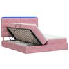 vidaXL Lit de rangement LED avec matelas Rose 180 x 200 cm Velours