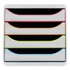 Exacompta Set de tiroirs de bureau Big-Box Black Office 4tiroirs Blanc