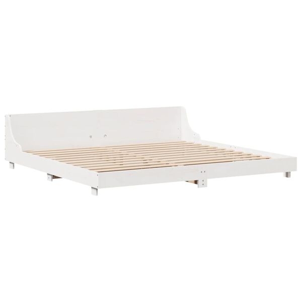 vidaXL Cadre de lit sans matelas blanc 200x200 cm bois massif de pin