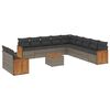 vidaXL Salon de jardin avec coussins 12 pcs gris r&eacute;sine tress&eacute;e
