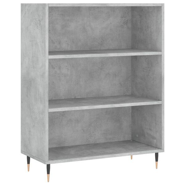 vidaXL Biblioth&egrave;que gris b&eacute;ton 69,5x32,5x90 cm bois d'ing&eacute;nierie