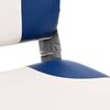 vidaXL Si&egrave;ge de bateau pliable lot de 2 bleu et blanc