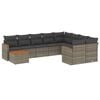 vidaXL Salon de jardin avec coussins 10 pcs gris r&eacute;sine tress&eacute;e