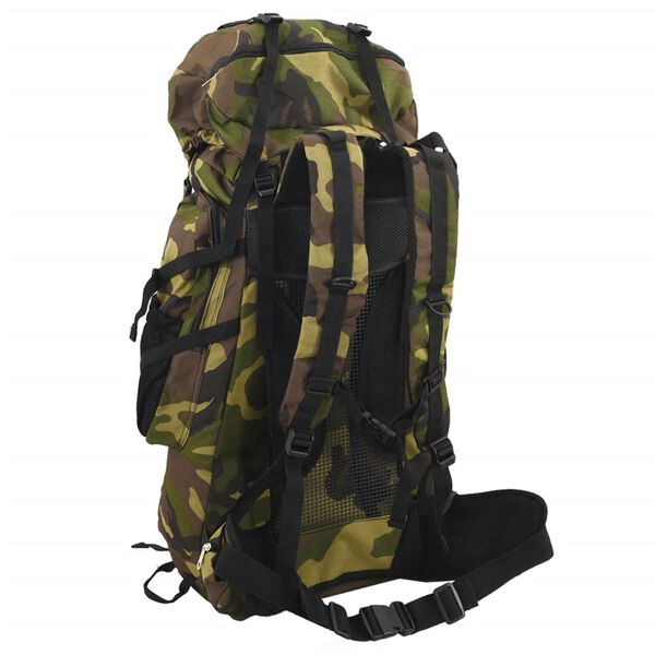 vidaXL Sac &agrave; dos de randonn&eacute;e vert camouflage 80 L tissu oxford