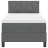 vidaXL Lit &agrave; ressorts avec matelas Gris fonc&eacute; 80 x 200 cm tissu