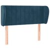 vidaXL T&ecirc;te de lit avec oreilles Bleu fonc&eacute; 103x23x78/88 cm Velours