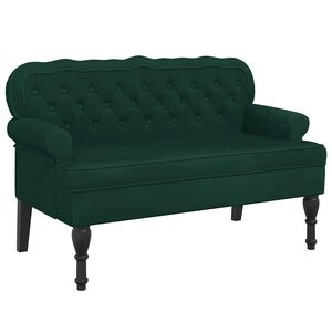 vidaXL Banc avec dossier vert fonc&eacute; 119,5x64,5x75 cm velours