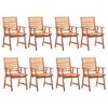 vidaXL Chaises &agrave; manger d'ext&eacute;rieur lot de 8 Bois d'acacia massif
