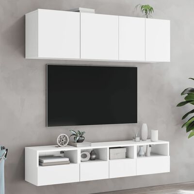 vidaXL Meuble TV mural blanc 40x30x30 cm bois d'ingénierie
