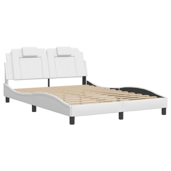 vidaXL Cadre de lit Viana avec LED sans matelas blanc 140x200 cm