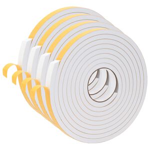 vidaXL Ruban adh&eacute;sif en mousse 4 pcs Blanc 15mm x 5m Mousse CR