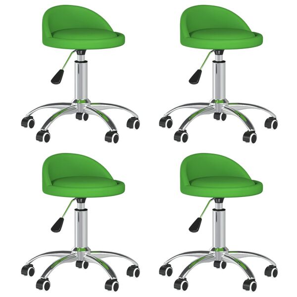 vidaXL Chaises pivotantes &agrave; manger lot de 4 vert similicuir