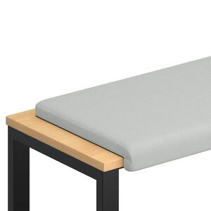 vidaXL Coussin de banc Velours Textur&eacute; Gris clair Profondeur 35 cm