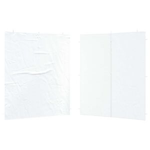 vidaXL Mur de tente de f&ecirc;te 2 pc 200 x 195 cm Blanc PE et acier