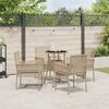vidaXL Ensemble de salle &agrave; manger pour jardin 5 pcs Beige Poly rotin