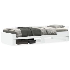 vidaXL Cadre de lit sans matelas blanc 75x190 cm bois d'ing&eacute;nierie