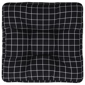 vidaXL Coussin de palette motif &agrave; carreaux noir 60x60x12 cm tissu