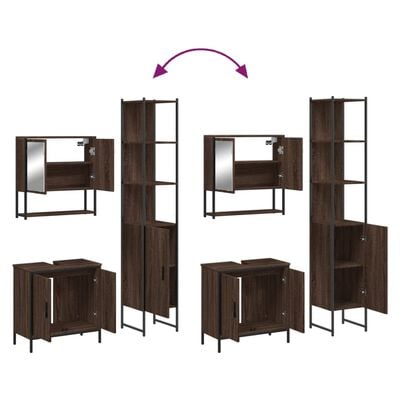 vidaXL Ensemble de meubles de salle de bain 3 pcs Chêne marron