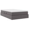 vidaXL Lit avec rangement et matelas Gris 120 x 190 cm Simili cuir