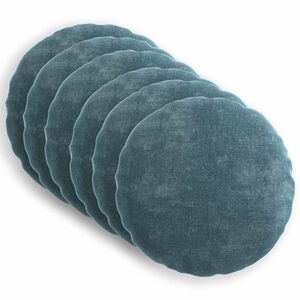 vidaXL Housse de coussin 6 pc HEERLEN Bleu &Oslash; 50 cm Tissu Chenille