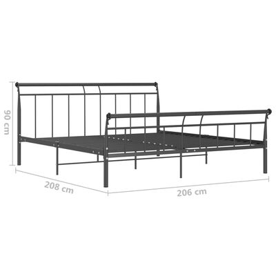 vidaXL Cadre de lit sans matelas noir métal 200x200 cm