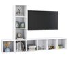 vidaXL Ensemble de meubles TV 3 pcs Blanc Bois d'ing&eacute;nierie