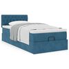 vidaXL Cadre de lit ottoman avec matelas bleu fonc&eacute; 80x200 cm velours